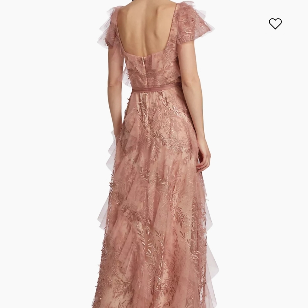Metallic Tulle Ruffled Gown - Picture 6 of 6